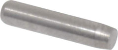 Made in USA - 3/32" Diam x 7/16" Pin Length 416 Stainless Steel Precision Dowel Pin - Passivated Finish, C 36-42 Hardness, 2 Beveled End - Exact Industrial Supply