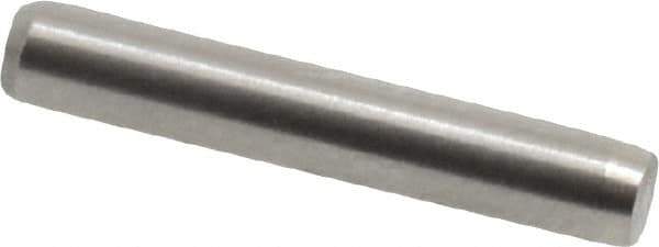 Made in USA - 3/32" Diam x 9/16" Pin Length 416 Stainless Steel Precision Dowel Pin - Passivated Finish, C 36-42 Hardness, 2 Beveled End - Exact Industrial Supply