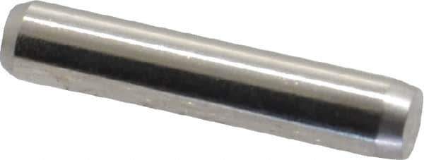 Made in USA - 1/8" Diam x 5/8" Pin Length 416 Stainless Steel Precision Dowel Pin - Passivated Finish, C 36-42 Hardness, 2 Beveled End - Exact Industrial Supply