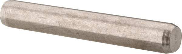 Made in USA - 3/16" Diam x 1-1/4" Pin Length 416 Stainless Steel Precision Dowel Pin - Passivated Finish, C 36-42 Hardness, 2 Beveled End - Exact Industrial Supply