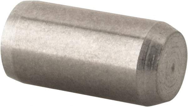 Made in USA - 3/16" Diam x 3/8" Pin Length 416 Stainless Steel Precision Dowel Pin - Passivated Finish, C 36-42 Hardness, 2 Beveled End - Exact Industrial Supply