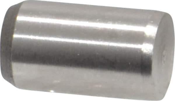 Made in USA - 1/4" Diam x 7/16" Pin Length 416 Stainless Steel Precision Dowel Pin - Passivated Finish, C 36-42 Hardness, 2 Beveled End - Exact Industrial Supply