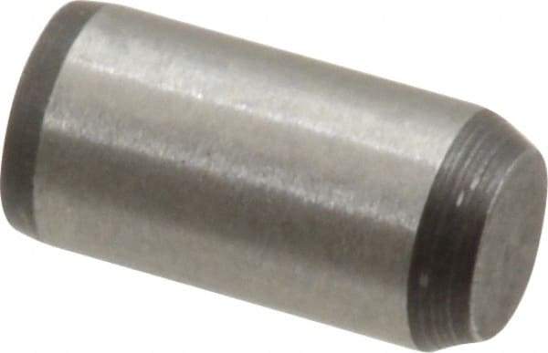 Made in USA - 1/4" Diam x 1/2" Pin Length 416 Stainless Steel Precision Dowel Pin - Passivated Finish, C 36-42 Hardness, 2 Beveled End - Exact Industrial Supply