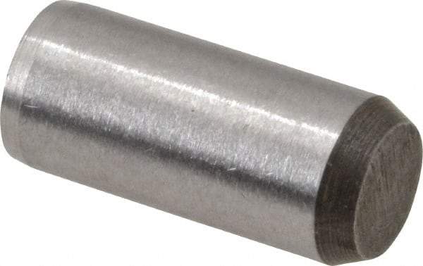 Made in USA - 1/4" Diam x 9/16" Pin Length 416 Stainless Steel Precision Dowel Pin - Passivated Finish, C 36-42 Hardness, 2 Beveled End - Exact Industrial Supply