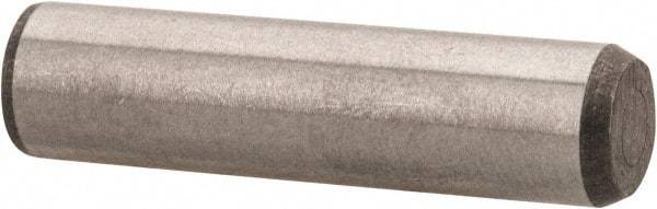 Made in USA - 5/16" Diam x 1-1/4" Pin Length 416 Stainless Steel Precision Dowel Pin - Passivated Finish, C 36-42 Hardness, 2 Beveled End - Exact Industrial Supply