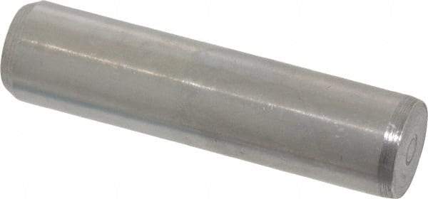 Made in USA - 3/8" Diam x 1-1/2" Pin Length 416 Stainless Steel Precision Dowel Pin - Passivated Finish, C 36-42 Hardness, 2 Beveled End - Exact Industrial Supply