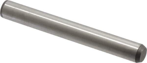 Made in USA - 3/8" Diam x 3" Pin Length 416 Stainless Steel Precision Dowel Pin - Passivated Finish, C 36-42 Hardness, 2 Beveled End - Exact Industrial Supply