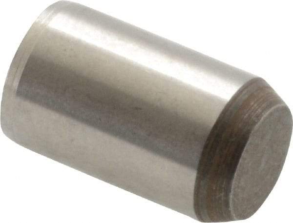 Made in USA - 3/8" Diam x 5/8" Pin Length 416 Stainless Steel Precision Dowel Pin - Passivated Finish, C 36-42 Hardness, 2 Beveled End - Exact Industrial Supply