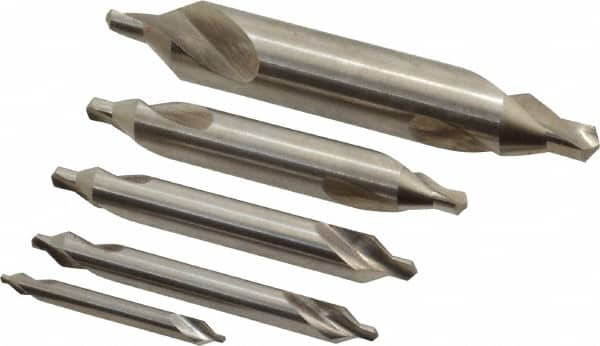 Keo - 5 Piece, #1 to 5, Plain Edge, Cobalt Combo Drill & Countersink Set - Exact Industrial Supply