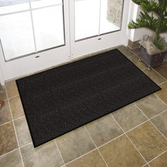 Entrance Mat: 60' Long, 3' Wide, Poly-Blended Carpet Surface Indoor, Medium-Duty Traffic, Vinyl Base, Charcoal