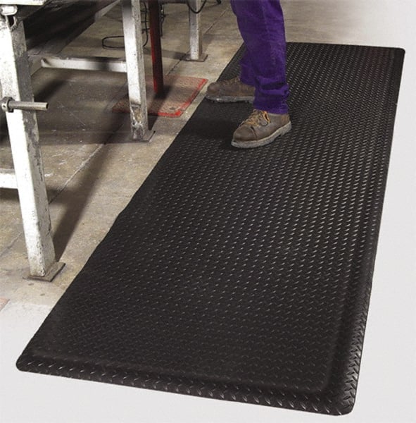 75.0 Ft. Long x 3.0 Ft. Wide x 9/16 Inch Thick, Vinyl Diamond-Plate Surface Pattern, Electrically Conductive Antistatic Matting 1 x 104 to 8 x 105 Ohm Surface to Surface Resistivity, 1 x 104 to 8 x 105 Ohm Surface to Ground Resistivity, Black