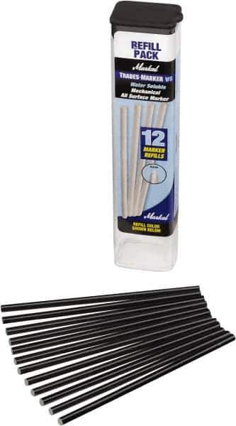 Markal - Black All Purpose Wax Crayon - Flat Tip - Exact Industrial Supply