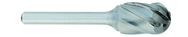 SC-3A -- 3/8 x 3/4 LOC x 1/4 Shank x 2 OAL Cylindrical Ball Nose Carbide Aluminum Cut Burr - Exact Industrial Supply