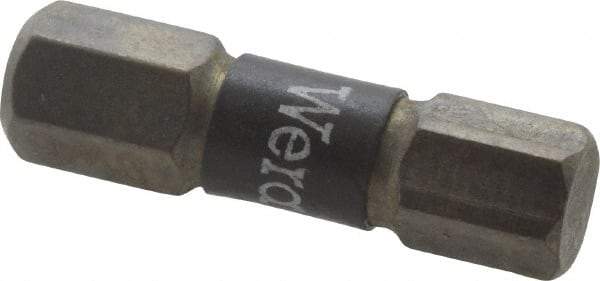 Wera - 6mm Hex Screwdriver Bit - 1/4" Drive, 1" OAL - Exact Industrial Supply