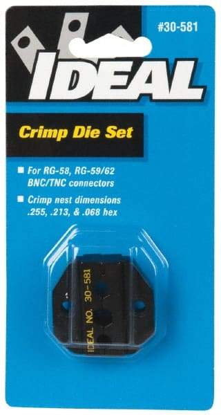 Ideal - RG-58, RG-59/62 Crimping Die Set - Use with Crimpmaster Ratcheting Crimp Tool - Exact Industrial Supply