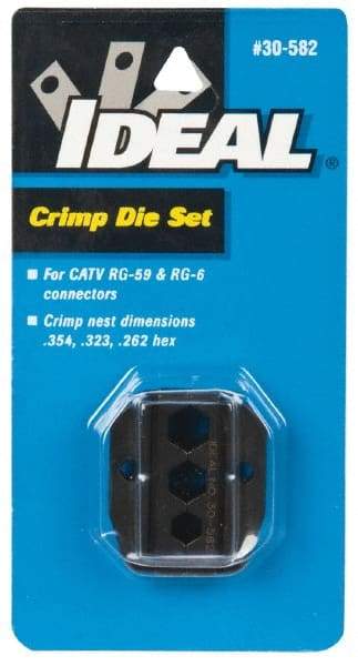 Ideal - RG-59, RG-6 Crimping Die Set - Use with Crimpmaster Ratcheting Crimp Tool - Exact Industrial Supply