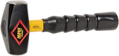 NUPLA - 3 Lb Head, 10" Long Drilling Hammer - Steel Head, 1-27/64" Face Diam, Fiberglass Handle - Exact Industrial Supply