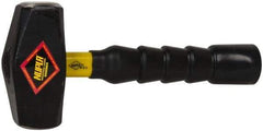 NUPLA - 4 Lb Head, 10" Long Drilling Hammer - Steel Head, 1-1/2" Face Diam, Fiberglass Handle - Exact Industrial Supply