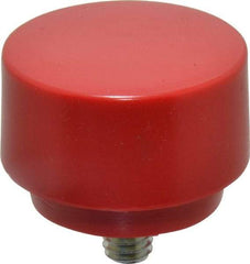 NUPLA - 1-1/2" Face Diam, Grade Medium, Red Hammer Tip/Face - Plastic - Exact Industrial Supply