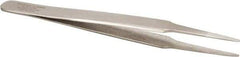 Aven - 4-1/2" OAL 2A-SA Precision Tweezers - Straight Round - Exact Industrial Supply