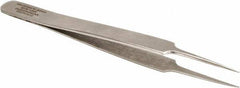 Aven - 4-1/2" OAL 5-SA Precision Tweezers - Tapered Ultra Fine, Subminiature Assembly - Exact Industrial Supply