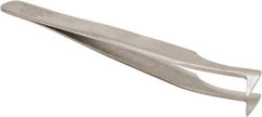 Aven - 4-1/2" OAL 6-SA Precision Tweezers - Angled, Miniature Components - Exact Industrial Supply