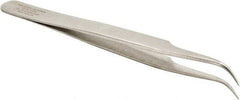 Aven - 4-1/2" OAL 7-SA Precision Tweezers - Curved, Magnified Applications - Exact Industrial Supply