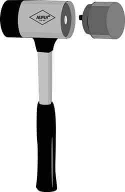 NUPLA - 3" Face Diam, Grade Extra Soft, Gray Soft Face Hammer Tip - Fiberglass - Exact Industrial Supply