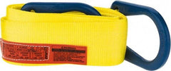 Lift-All - 12' Long x 4" Wide, 6,400 Lb Vertical Capacity, 1 Ply, Polyester Web Sling - 5,000 Lb Choker Capacity, Yellow - Exact Industrial Supply