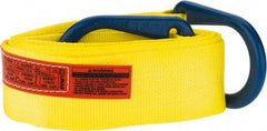 Lift-All - 16' Long x 4" Wide, 6,400 Lb Vertical Capacity, 1 Ply, Polyester Web Sling - 5,000 Lb Choker Capacity, Yellow - Exact Industrial Supply