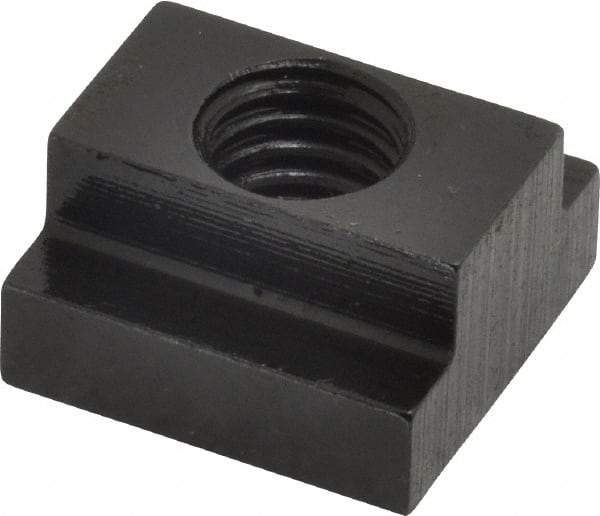 Gibraltar - 7/16-14 Tapped Through T Slot Nut - 1/2" Slot Width, 7/8 x 9/32" Base Width x Height, 7/8 x 1/2" OAL x Height - Exact Industrial Supply