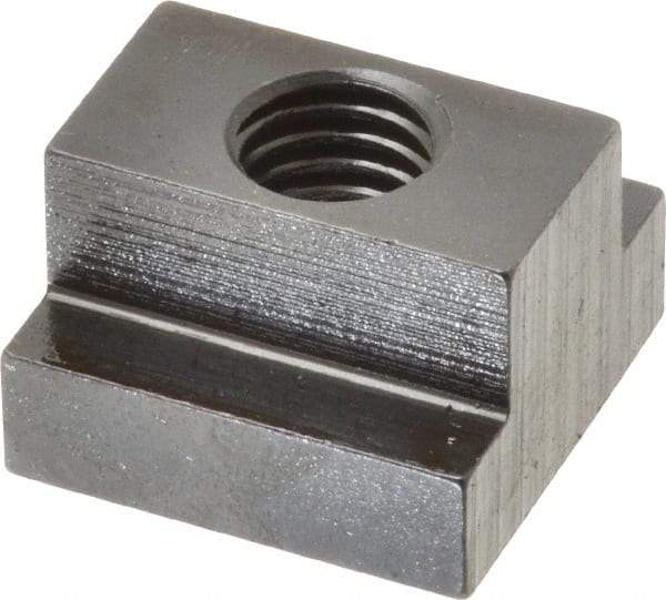 Gibraltar - 1/2-13 Tapped Through T Slot Nut - 5/8" Slot Width, 1-1/8 x 3/8" Base Width x Height, 1-1/8 x 3/4" OAL x Height - Exact Industrial Supply