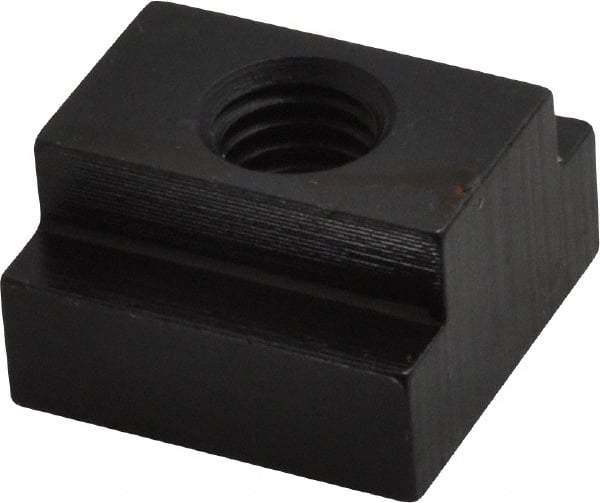 Gibraltar - 1/2-13 Tapped Through T Slot Nut - 3/4" Slot Width, 1-1/4 x 15/32" Base Width x Height, 1-1/4 x 3/4" OAL x Height - Exact Industrial Supply