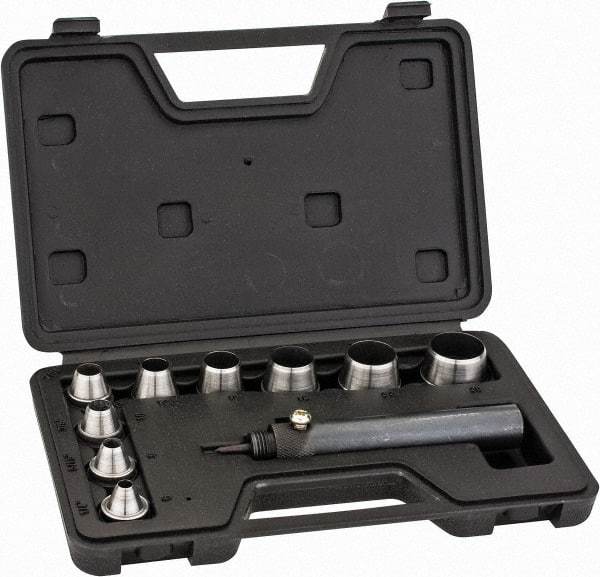 General - 10 Piece, 1/4 to 1", Hollow Punch Set - Comes in Plastic Case - Exact Industrial Supply