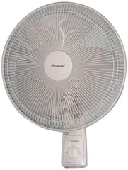 Comfort Zone - 16" Blade, 1/20 hp, 2,300 Max CFM, Single Phase Oscillating Wall Mounting Fan - 0.47 Amps, 120 Volts, 3 Speed - Exact Industrial Supply