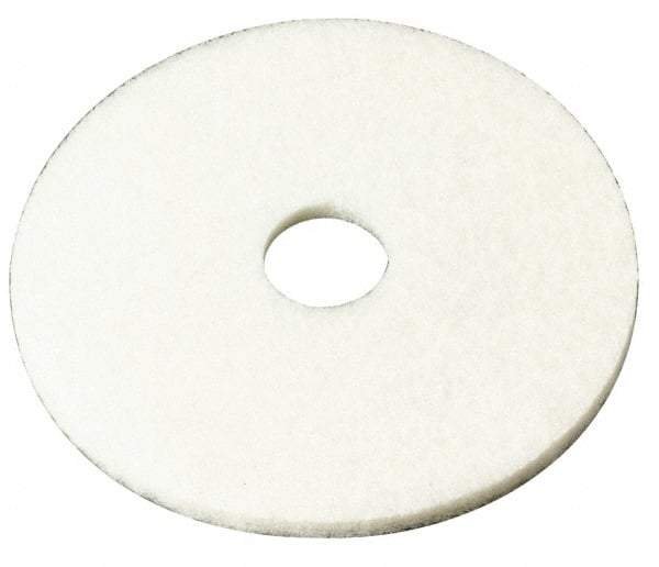 3M - Spray Buffing Pad - 18" Machine, White Pad, Polyester - Exact Industrial Supply