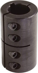 Climax Metal Products - 1-1/2" Inside x 2-5/8" Outside Diam, One Piece Split Clamping Collar with Keyway - 3-7/8" Long x 3/8" Keyway Width x 3/16" Keyway Depth - Exact Industrial Supply