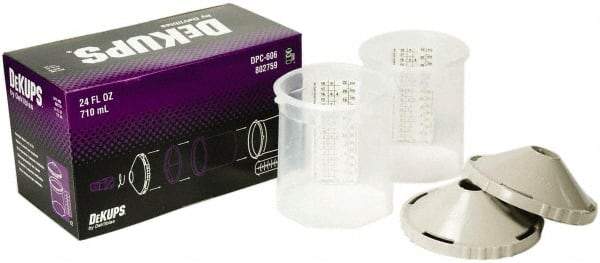 DeVilbiss - Paint Sprayer Reusable Sleeve - Reusable Sleeve and Lids, 2 Pack, Compatible with Siphon and Gravity Spray Guns - Exact Industrial Supply