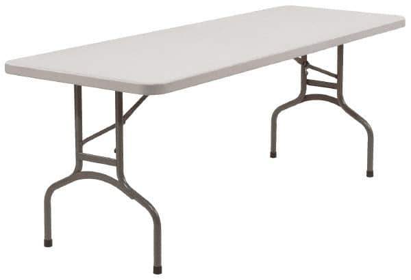 NPS - 72" Long x 30" Wide x 29-1/2" High, Lightweight Folding Table - Light Gray - Exact Industrial Supply