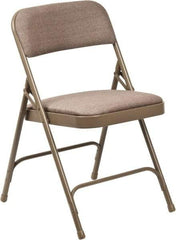 NPS - 15-3/4" Wide x 16" Deep x 29-1/2" High, Steel Folding Chair with Fabric Padded Seat - Beige - Exact Industrial Supply