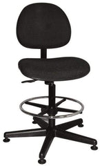 Bevco - Swivel Stool - 18" Wide x 18" Deep, Woven Fabric Seat, Black - Exact Industrial Supply