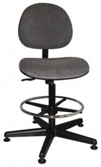 Bevco - Swivel Stool - 18" Wide x 18" Deep, Woven Fabric Seat, Gray - Exact Industrial Supply