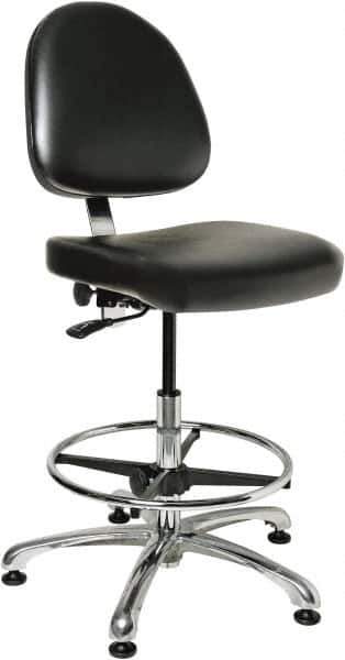 Bevco - Swivel Stool - 20" Wide x 18" Deep, Vinyl Seat, Black - Exact Industrial Supply