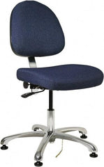 Bevco - ESD Swivel Chair - 20" Wide x 18" Deep, Fabric Mesh Seat, Navy - Exact Industrial Supply