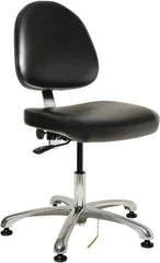 Bevco - Adjustable Chair - 20" Wide x 18" Deep, Vinyl Seat, Black - Exact Industrial Supply