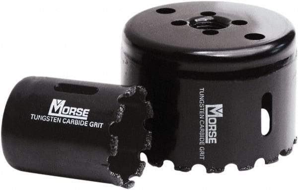 M.K. MORSE - 3-1/2" Diam, 1-15/16" Cutting Depth, Hole Saw - Carbide Grit Saw, Gulleted Edge - Exact Industrial Supply