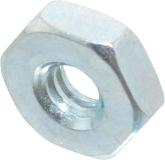 Value Collection - #6-32 UNC Steel Right Hand Hex Nut - 5/16" Across Flats, 7/64" High, Zinc-Plated Finish - Exact Industrial Supply