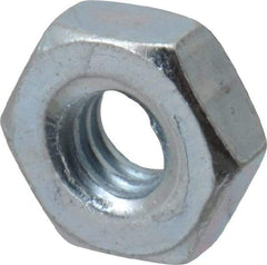 Value Collection - #8-32 UNC Steel Right Hand Hex Nut - 11/32" Across Flats, 1/8" High, Zinc-Plated Finish - Exact Industrial Supply