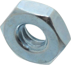Value Collection - #10-24 UNC Steel Right Hand Hex Nut - 3/8" Across Flats, 1/8" High, Zinc-Plated Finish - Exact Industrial Supply