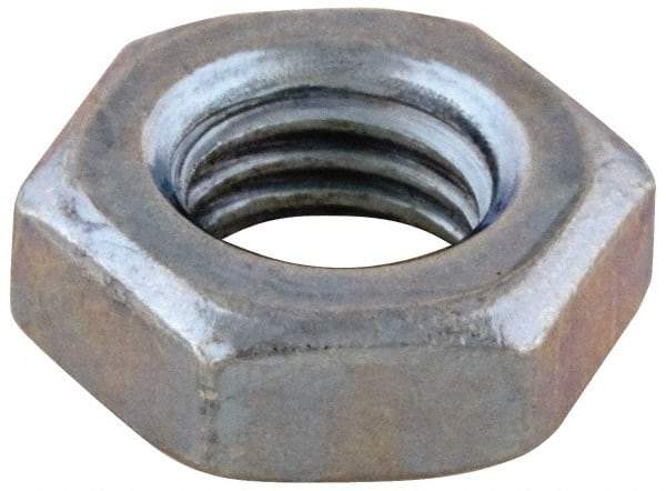 Value Collection - #12-24 UNC Steel Right Hand Machine Screw Hex Nut - 7/16" Across Flats, 5/32" High, Zinc-Plated Finish - Exact Industrial Supply